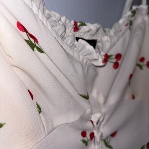 Forever 21 White Cherry Print Top